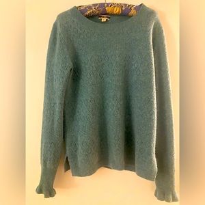 J. Crew Cashmere crewneck sweater with pointelle stitch - size small